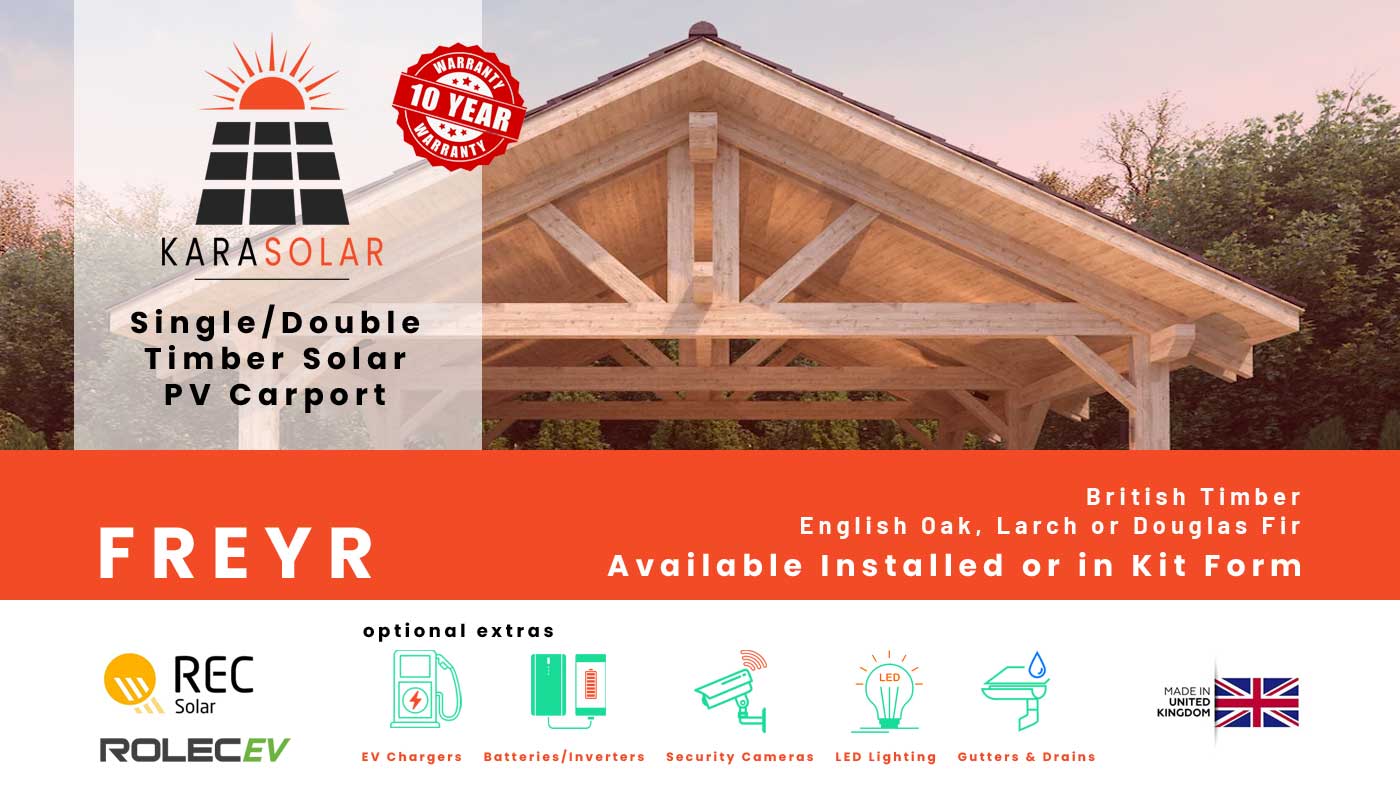 Featured image for “Freya – Single or Double Bay Timber Frame Solar PV Carport”