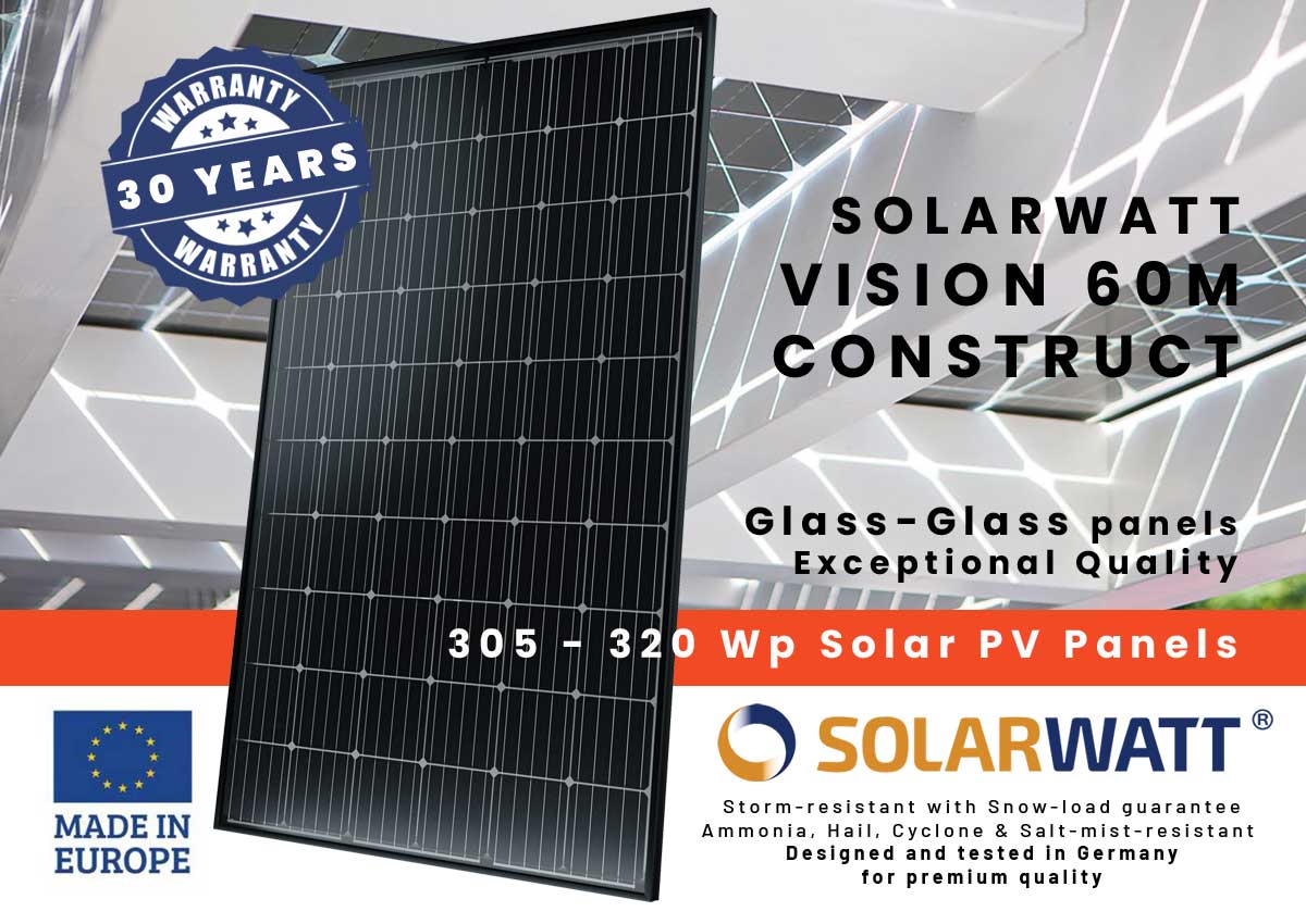 Featured image for “Solarwatt Vision 60M Construct Solar PV Panel”