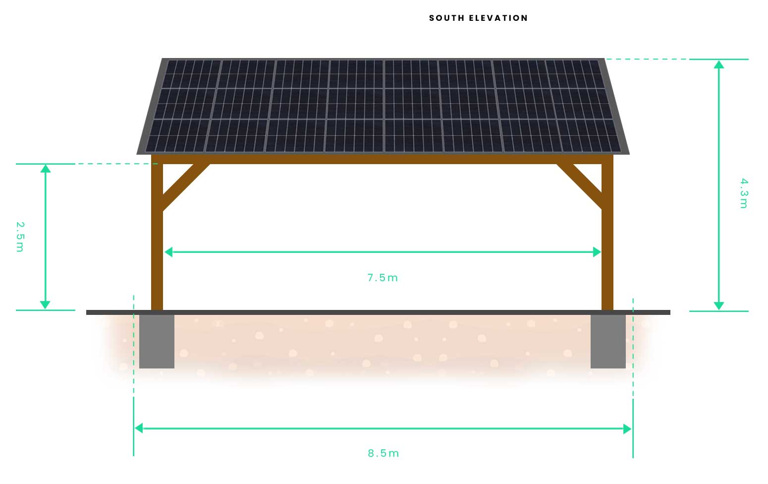 Surya-Timber-Solar-Carport-South-Elevation