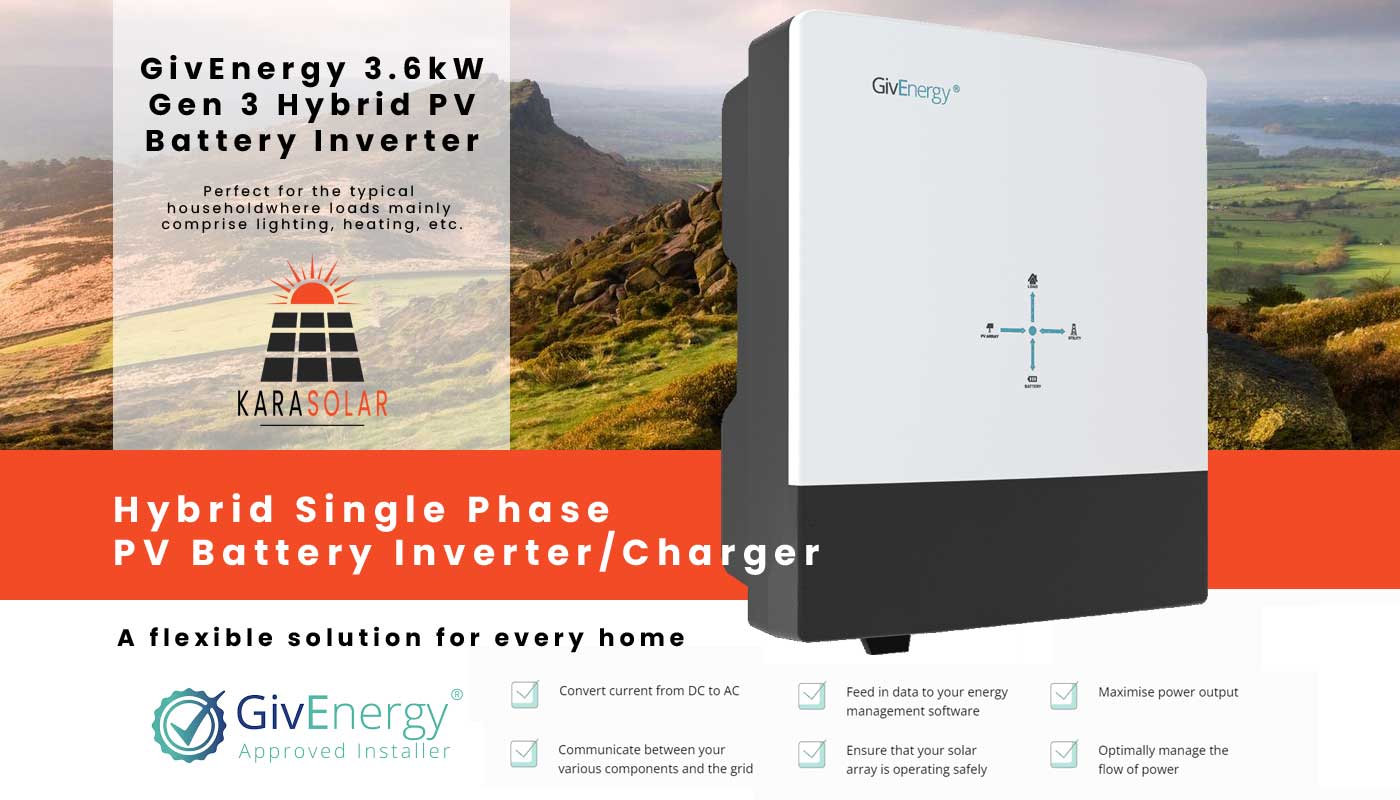 Featured image for “GivEnergy 3.6kW Gen 3 Hybrid PV Battery Inverter/Charger”